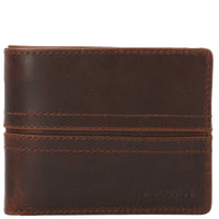 Billetera Cuero Hombre St Stitch Triple Café Hush Puppies