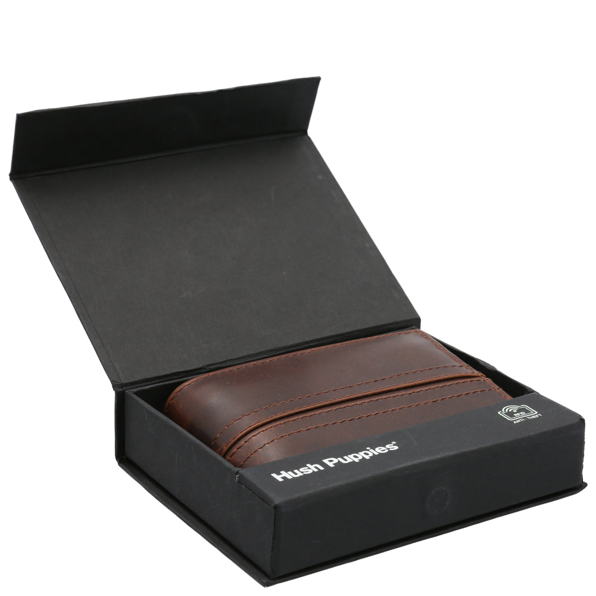 Billetera Cuero Hombre St Stitch Triple Café Hush Puppies | Hush Puppies