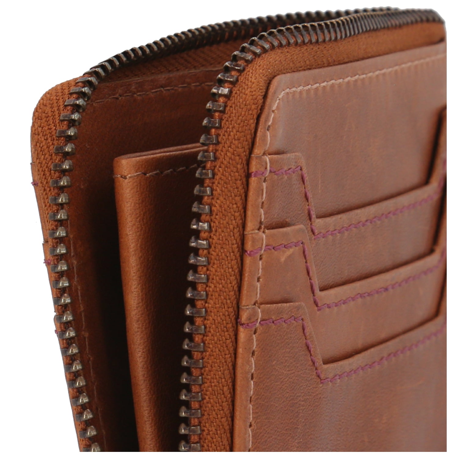 Tarjetero Cuero Mujer Om Coin Card Café