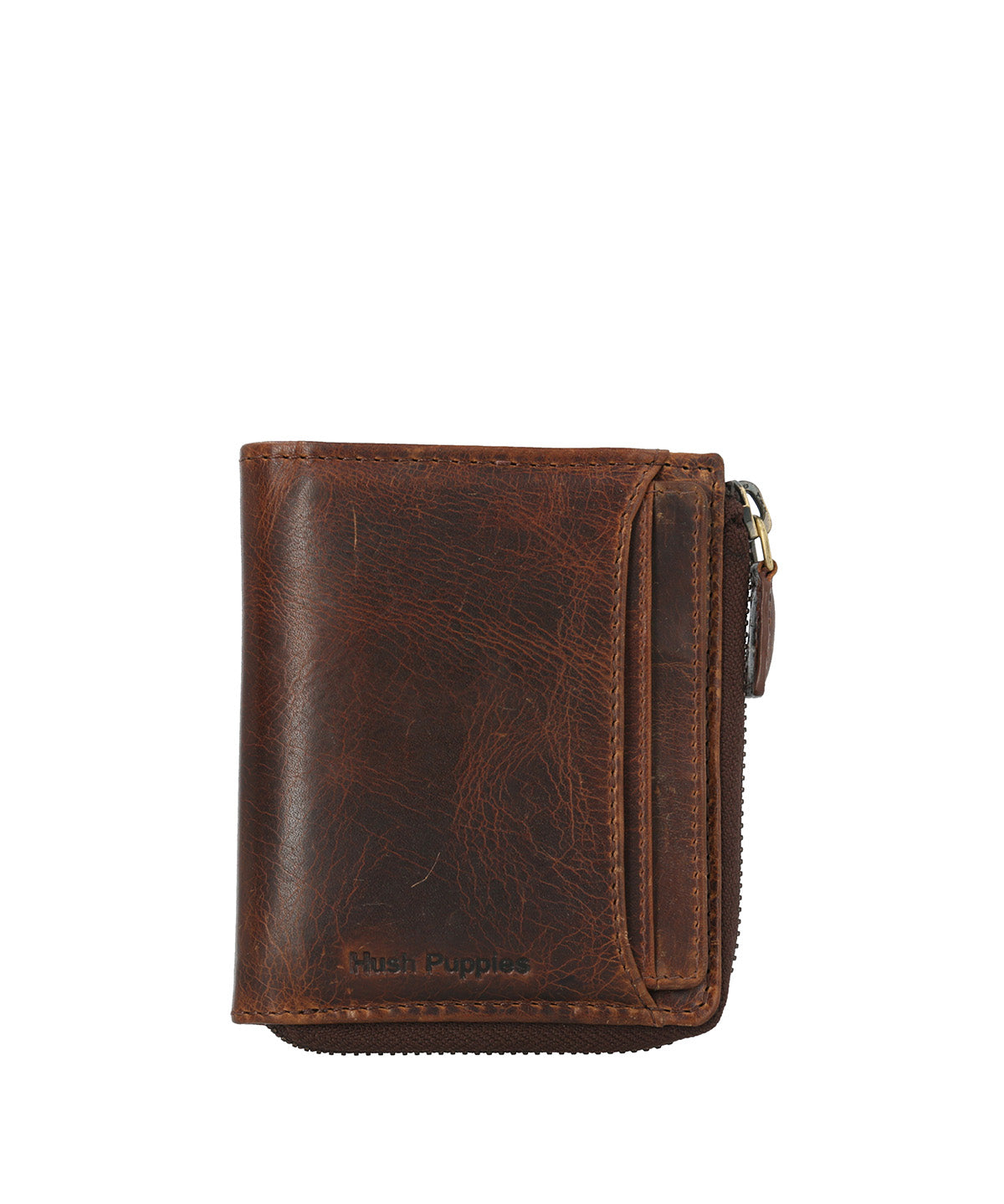 Billetera Cuero Hombre St Ethan Zip Café Hush Puppies