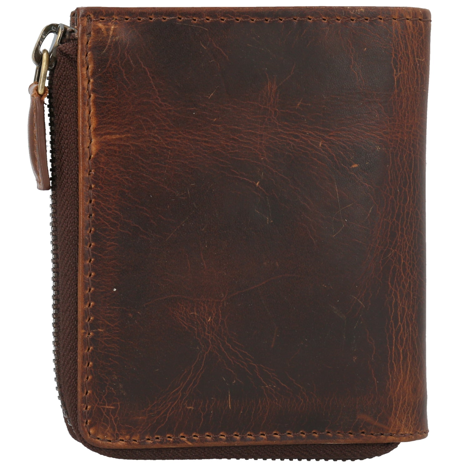 Billetera Cuero Hombre St Ethan Zip Café Hush Puppies