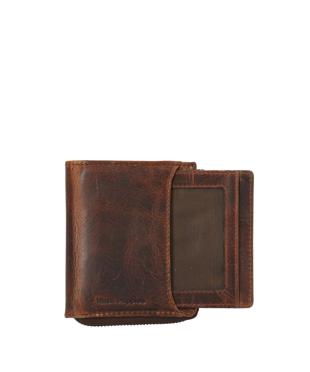 Billetera Cuero Hombre St Ethan Zip Café Hush Puppies