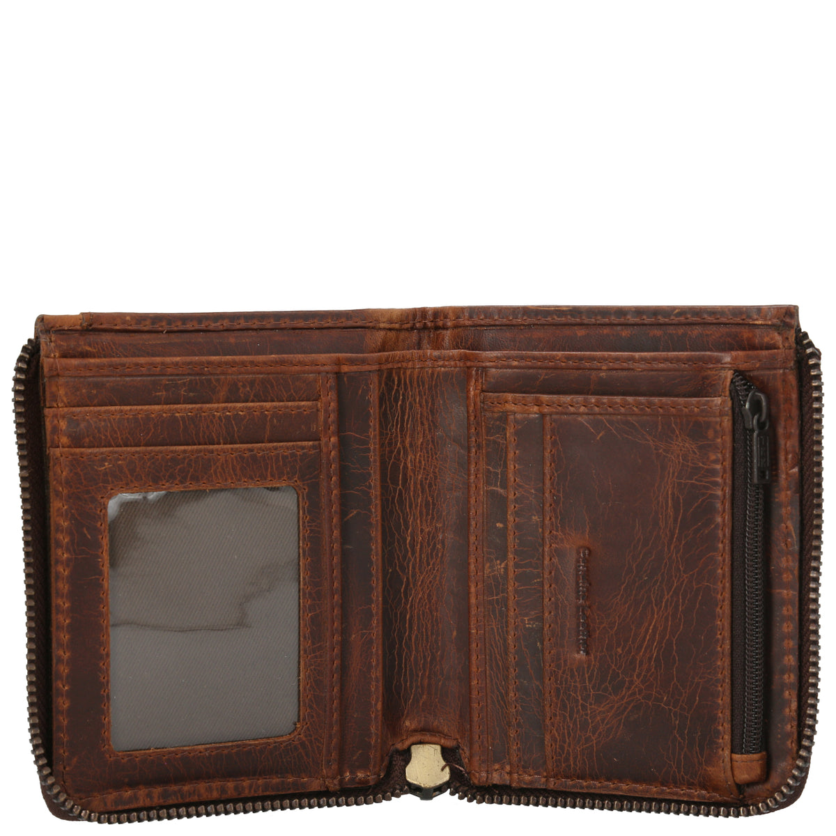 Billetera Cuero Hombre St Ethan Zip Café Hush Puppies | Hush Puppies