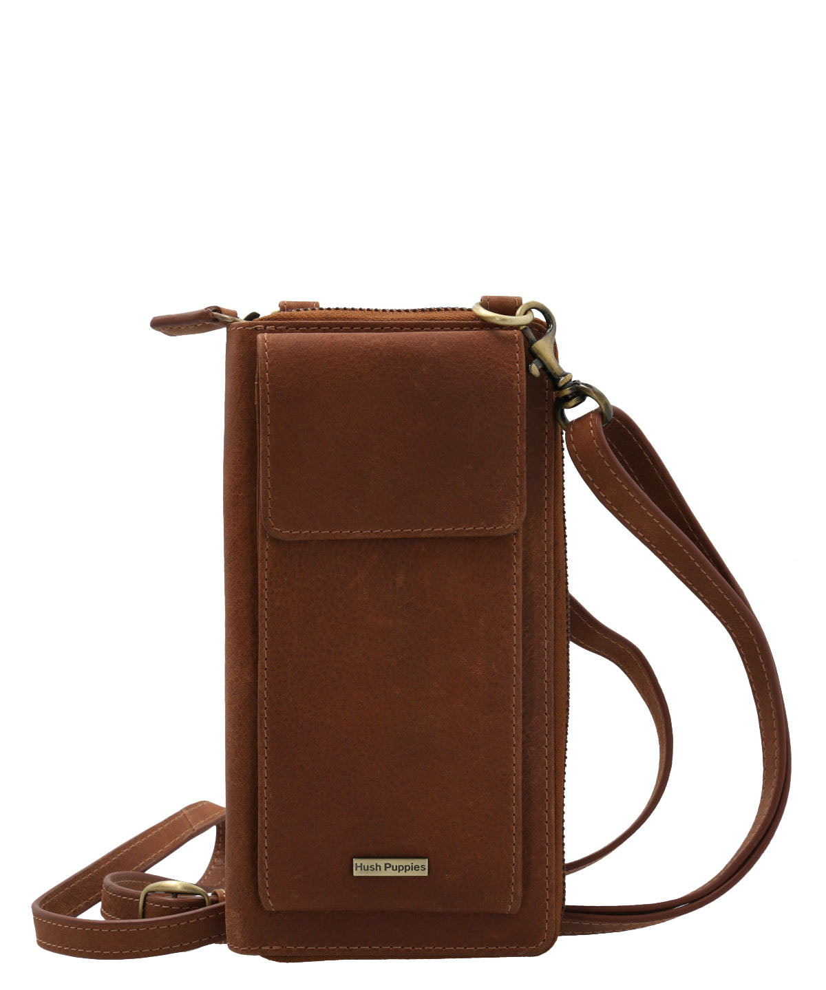 Bandolera Cuero Mujer Th Rhodes Crioss Café Hush Puppies | Hush Puppies