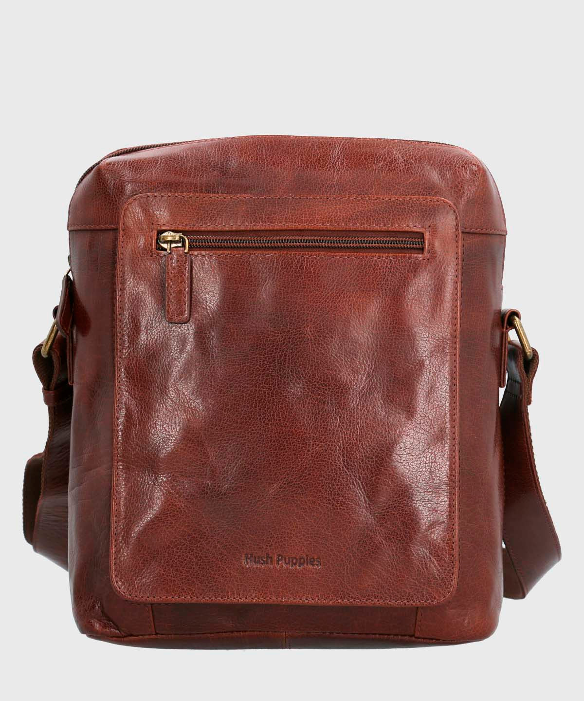 Maletin Cuero Hombre Vn Mooney Cross Café Hush Puppies-Hush Puppies Chile