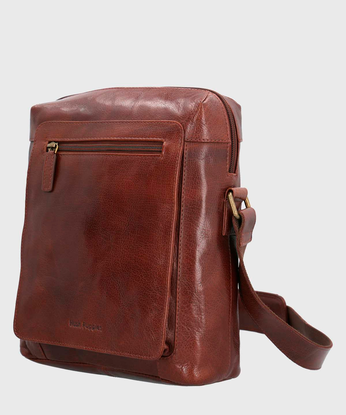 Maletin Cuero Hombre Vn Mooney Cross Café Hush Puppies-Hush Puppies Chile