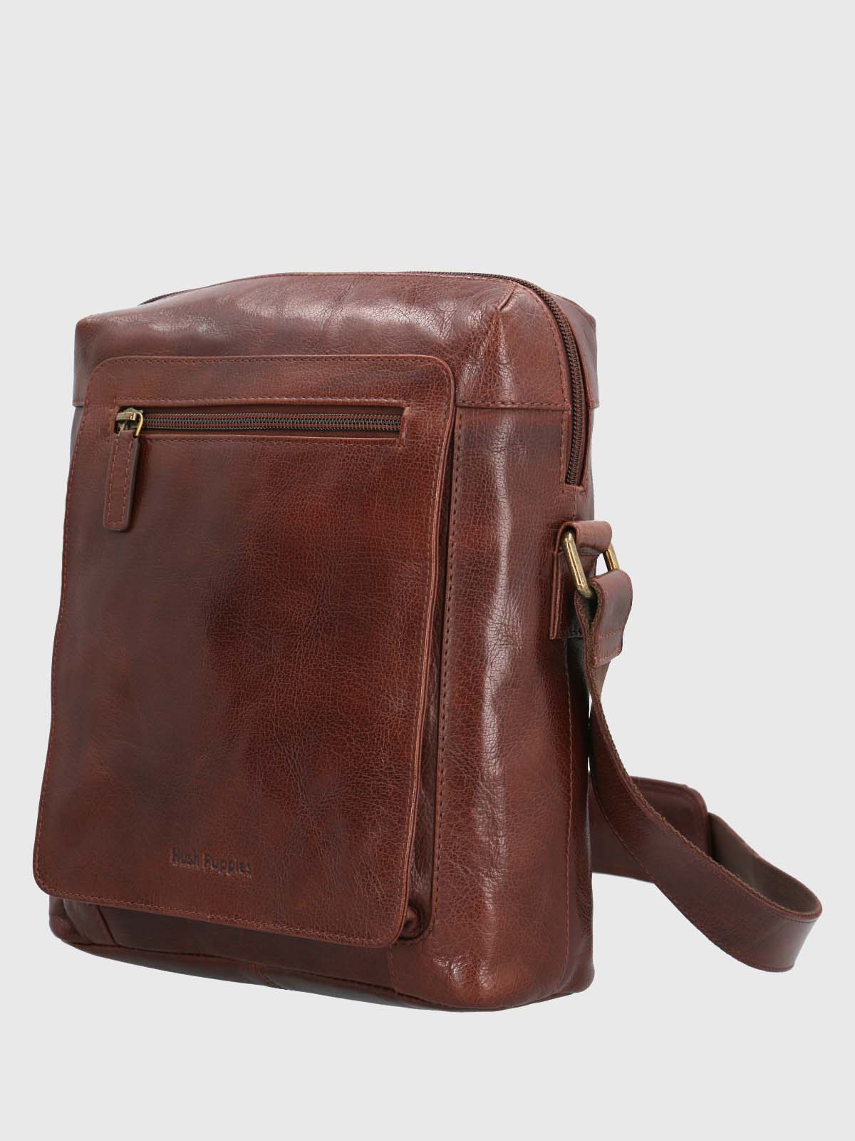 Maletin Cuero Hombre Vn Mooney Cross Café Hush Puppies-Hush Puppies Chile