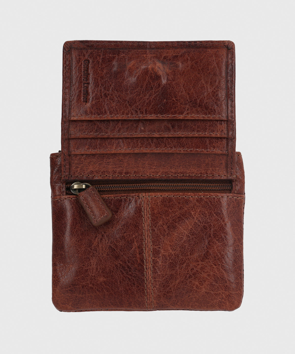 Billetera Cuero Hombre Vn Freeman Snap Café Hush Puppies