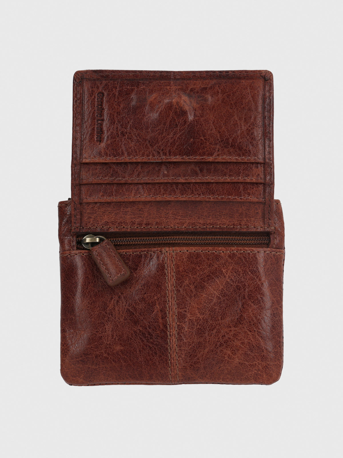 Billetera Cuero Hombre Vn Freeman Snap Café Hush Puppies