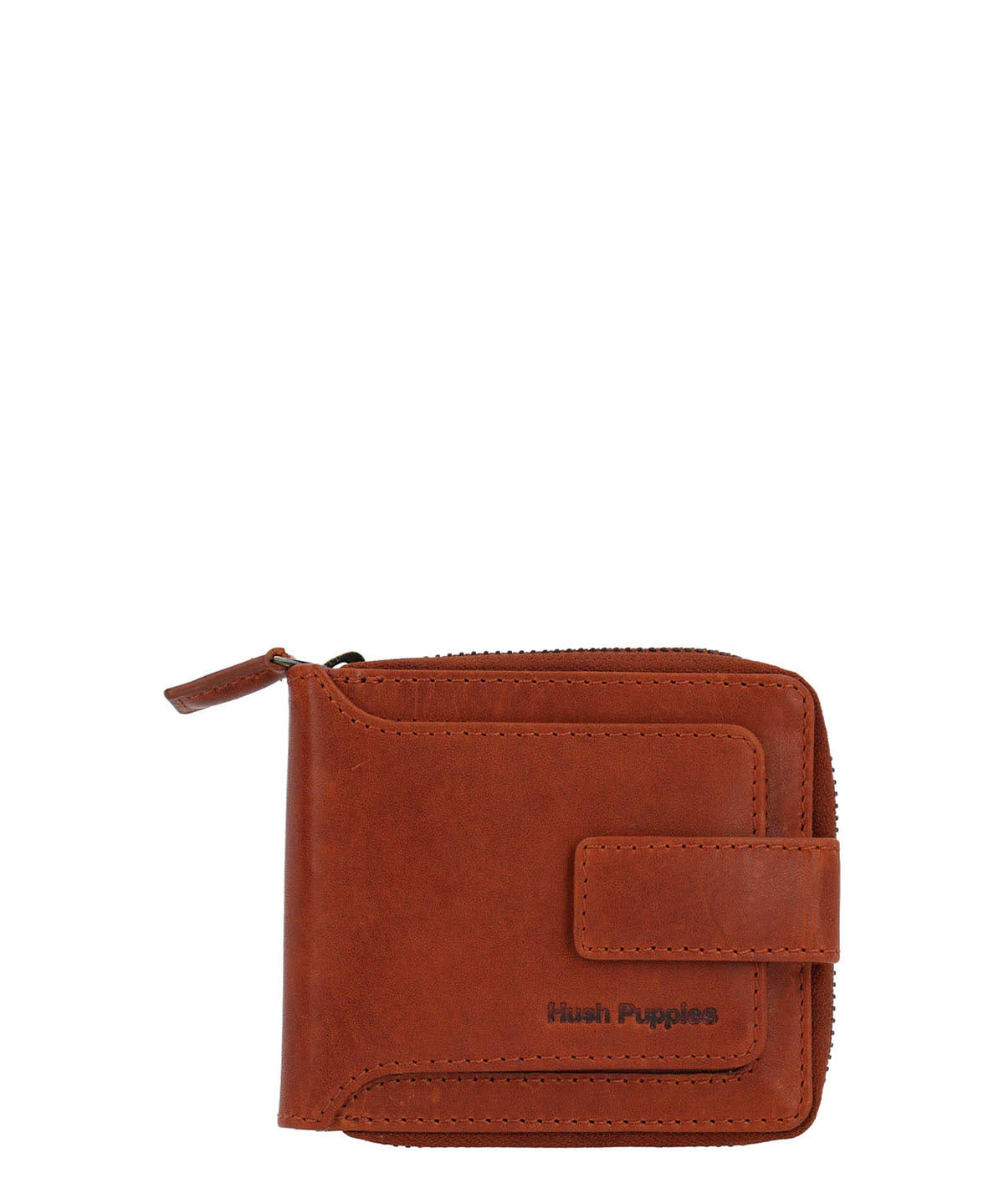 Billetera Cuero Hombre Om Fletcher Zip Café Hush Puppies