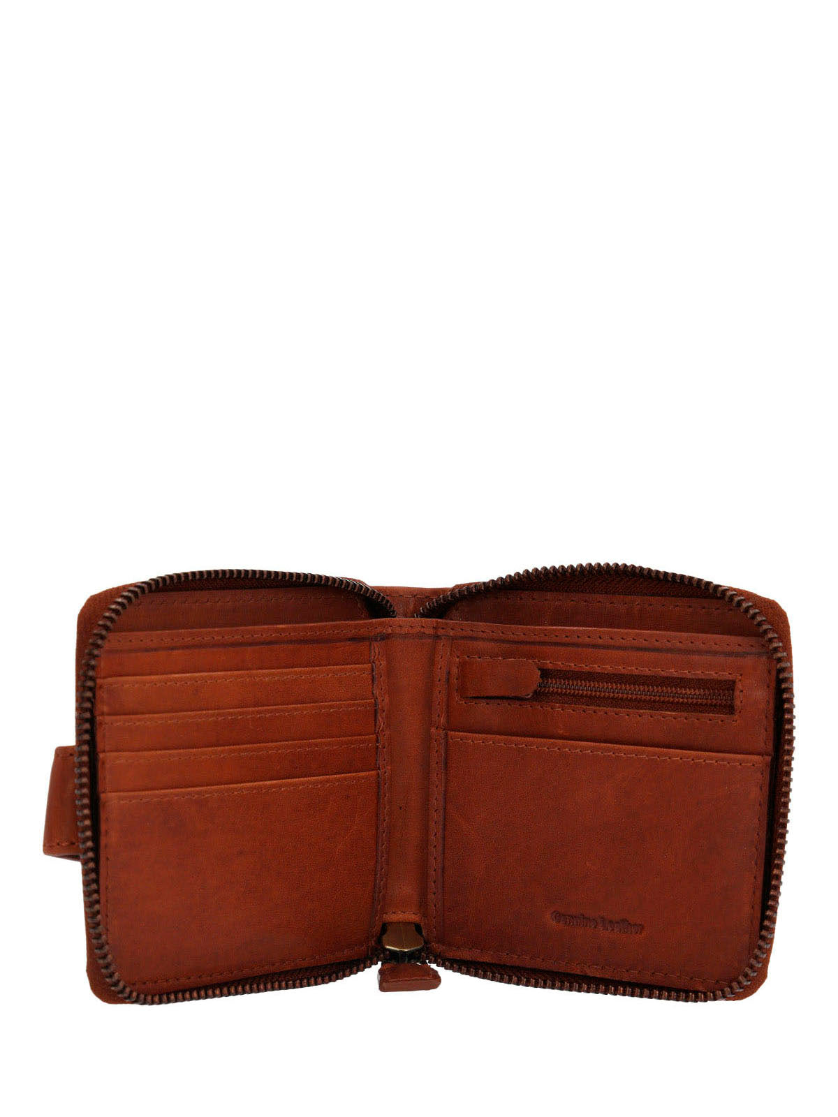 Billetera Cuero Hombre Om Fletcher Zip Café Hush Puppies