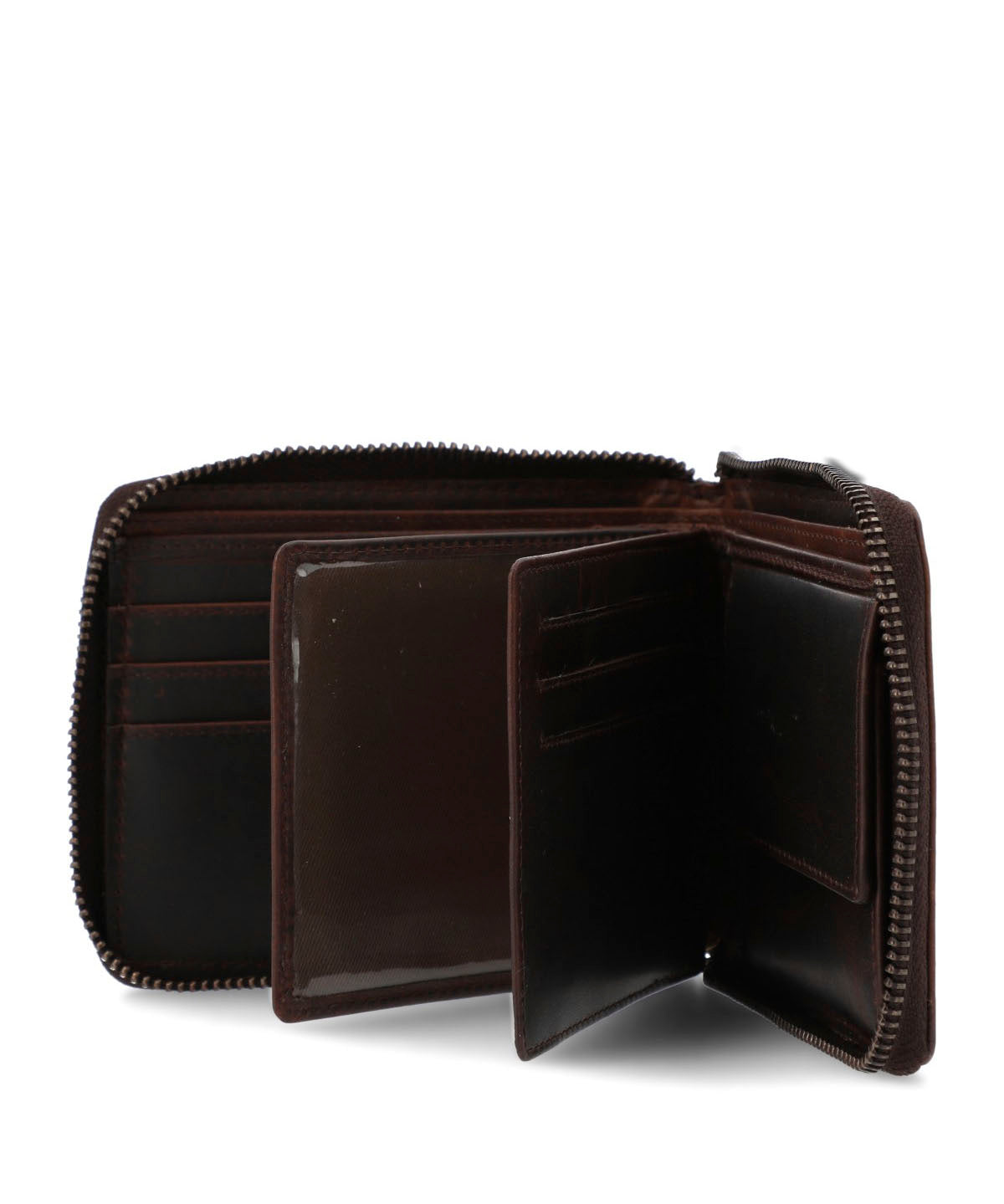 Billetera Cuero Hombre St Gray Zip Café Hush Puppies