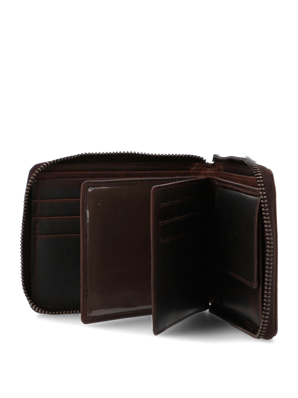 Billetera Cuero Hombre St Gray Zip Café Hush Puppies