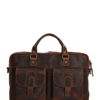 Maletin Cuero Hombre St Grier Bag Café Hush Puppies