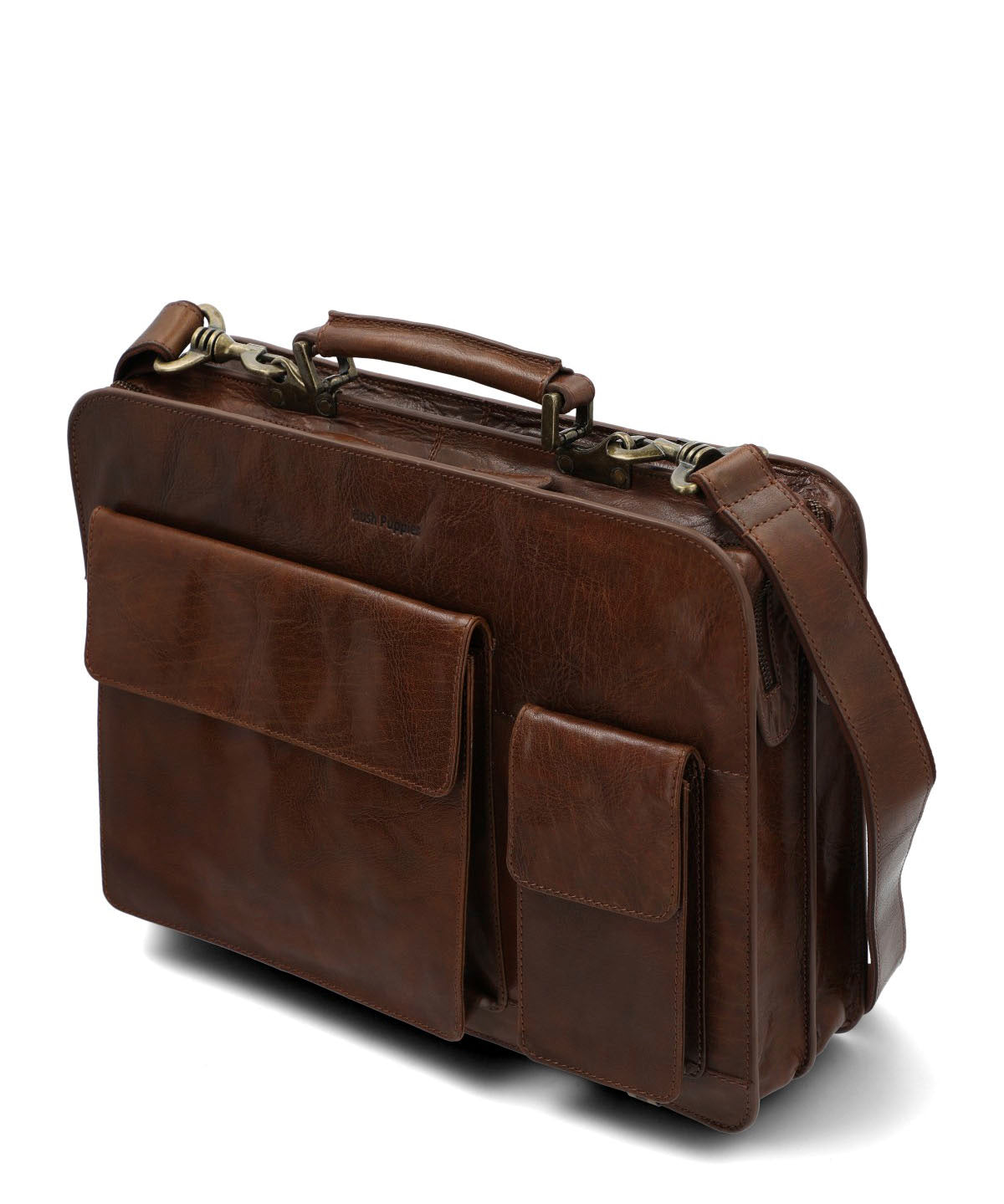 Maletin Cuero Hombre Vn George Bag Café Hush Puppies