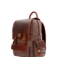 Mochila Canvas Engrasado Y Cuero Hombre Sw Rebel Resist Back Café Hush Puppies | Hush Puppies