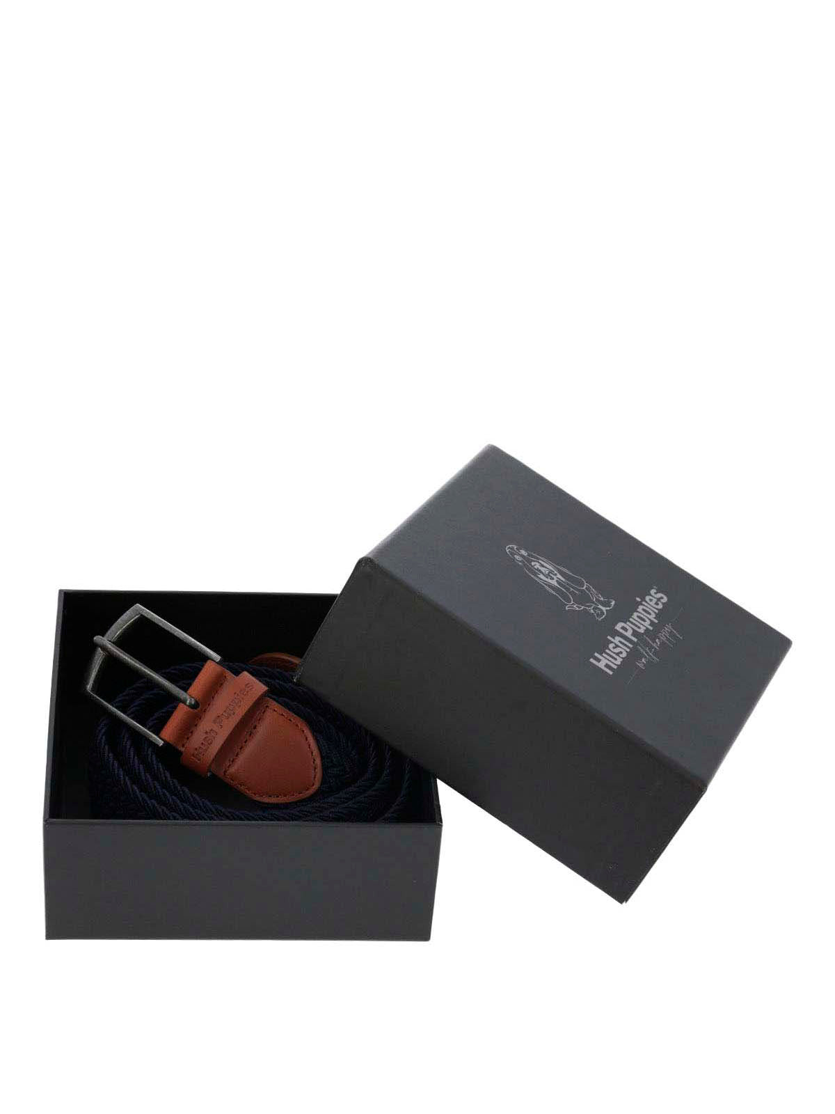 Cinturon Cuero /Elastano Hombre Hp Fernan Azul Hush Puppies