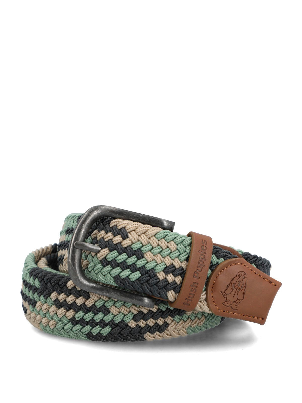 Cinturon Cuero Hombre Hp Fabero Verde Hush Puppies