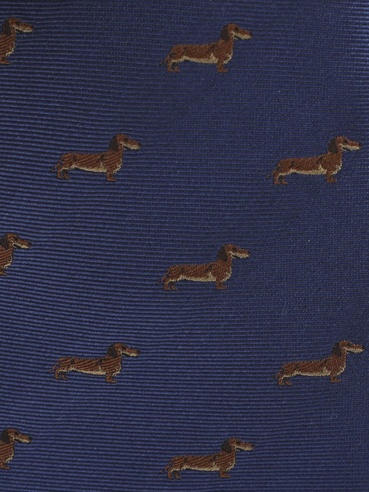 Corbata Seda Hombre Hp Tie Dachshund Azul Hush Puppies