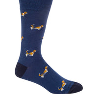 Calcetin Algodón Hombre C Cuff Basset Azul Hush Puppies