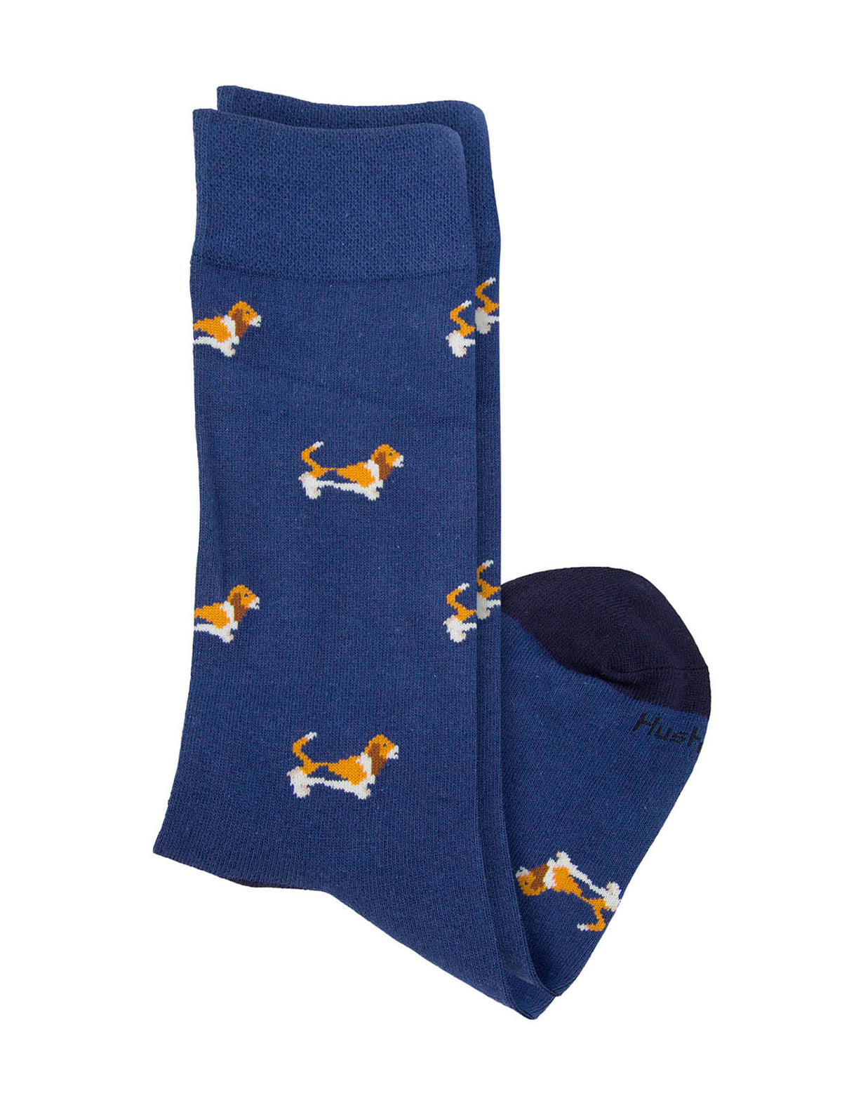 Calcetin Algodón Hombre C Cuff Basset Azul Hush Puppies
