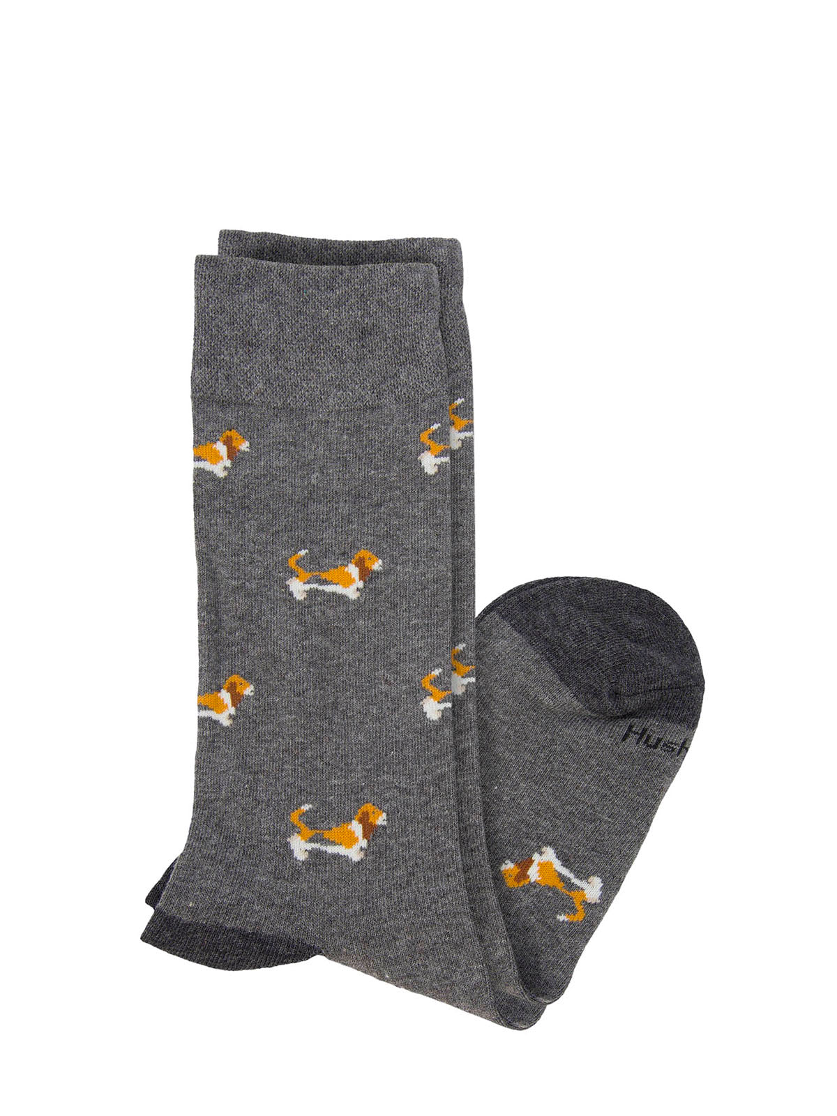Calcetin Algodón Hombre C Cuff Basset Gris Hush Puppies