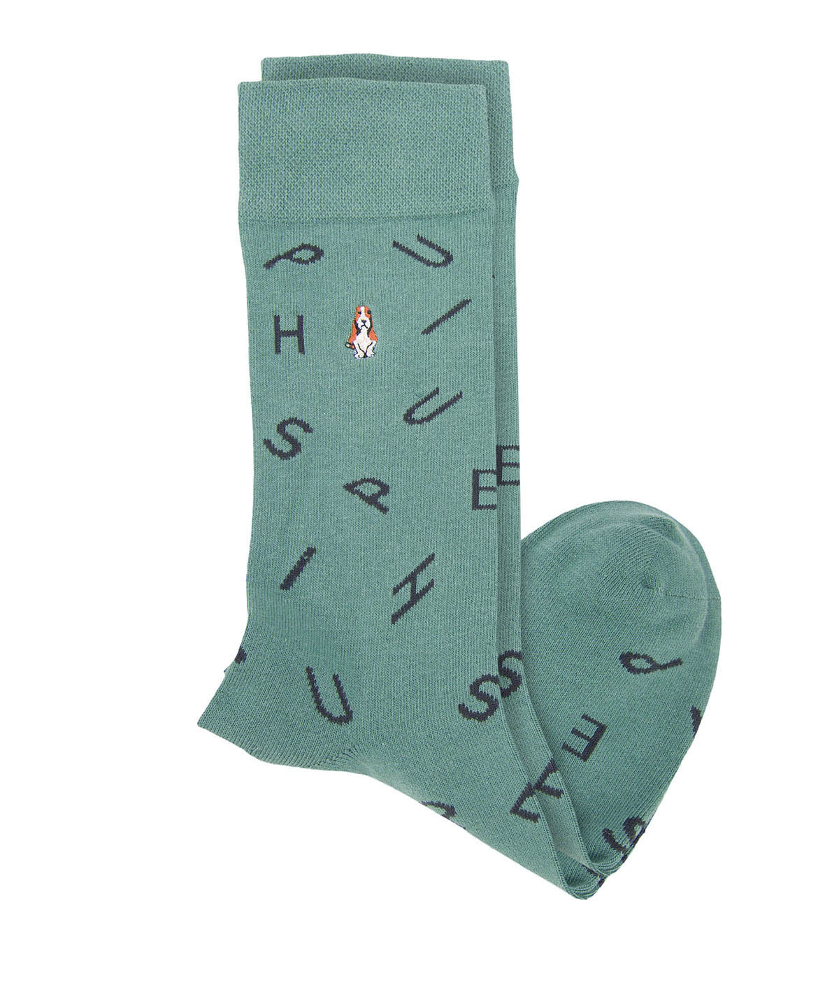 Calcetin Algodón Hombre C Cuff Letter Verde Hush Puppies