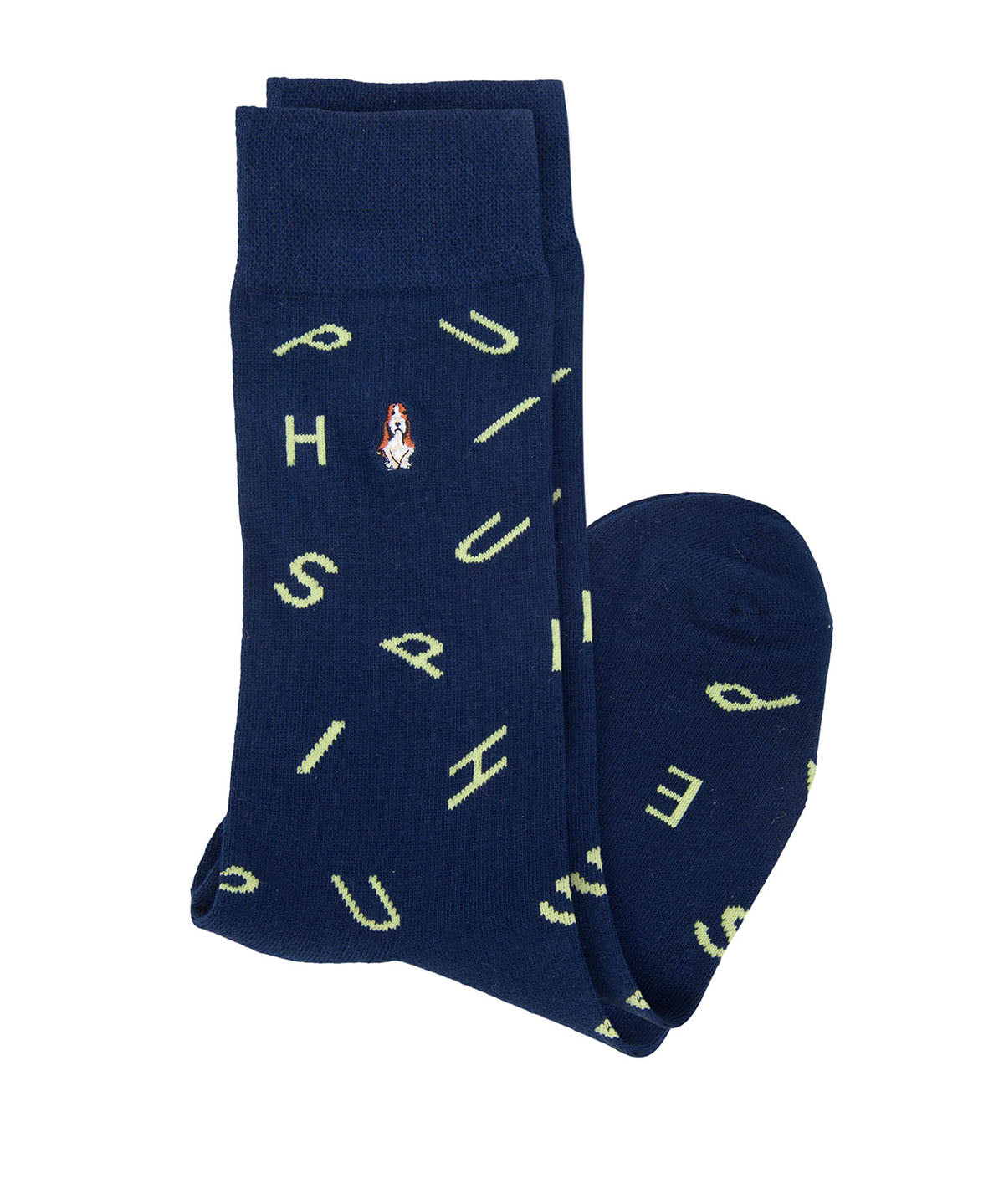 Calcetin Algodón Hombre C Cuff Letter Azul Hush Puppies