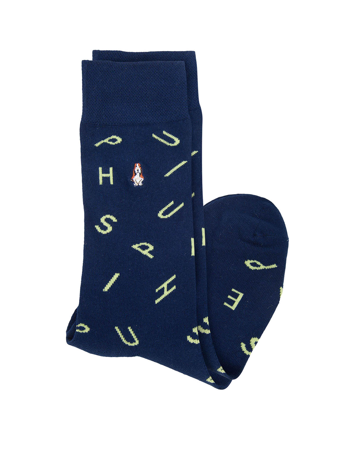 Calcetin Algodón Hombre C Cuff Letter Azul Hush Puppies