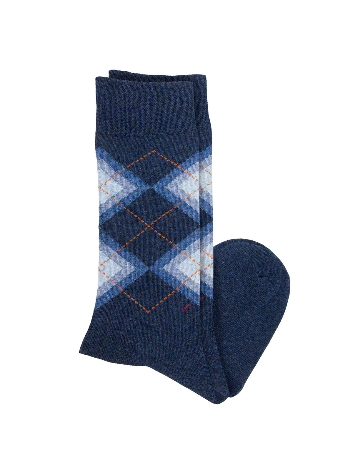 Calcetin Algodón Hombre C Cuff Argyle Azul Hush Puppies