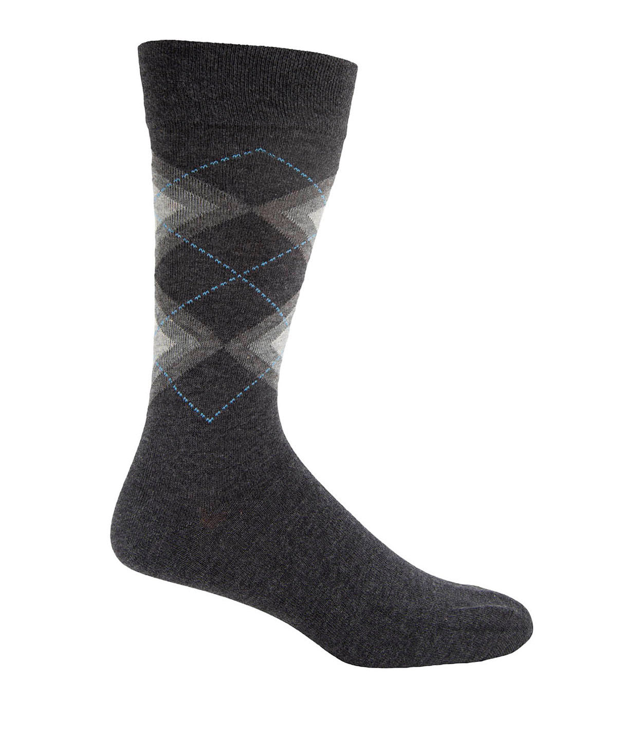 Calcetin Algodón Hombre C Cuff Argyle Gris Hush Puppies