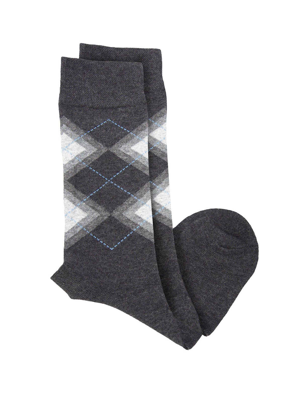 Calcetin Algodón Hombre C Cuff Argyle Gris Hush Puppies