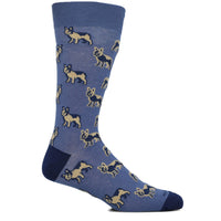 Calcetin Algodón Hombre C Pug Azul Hush Puppies