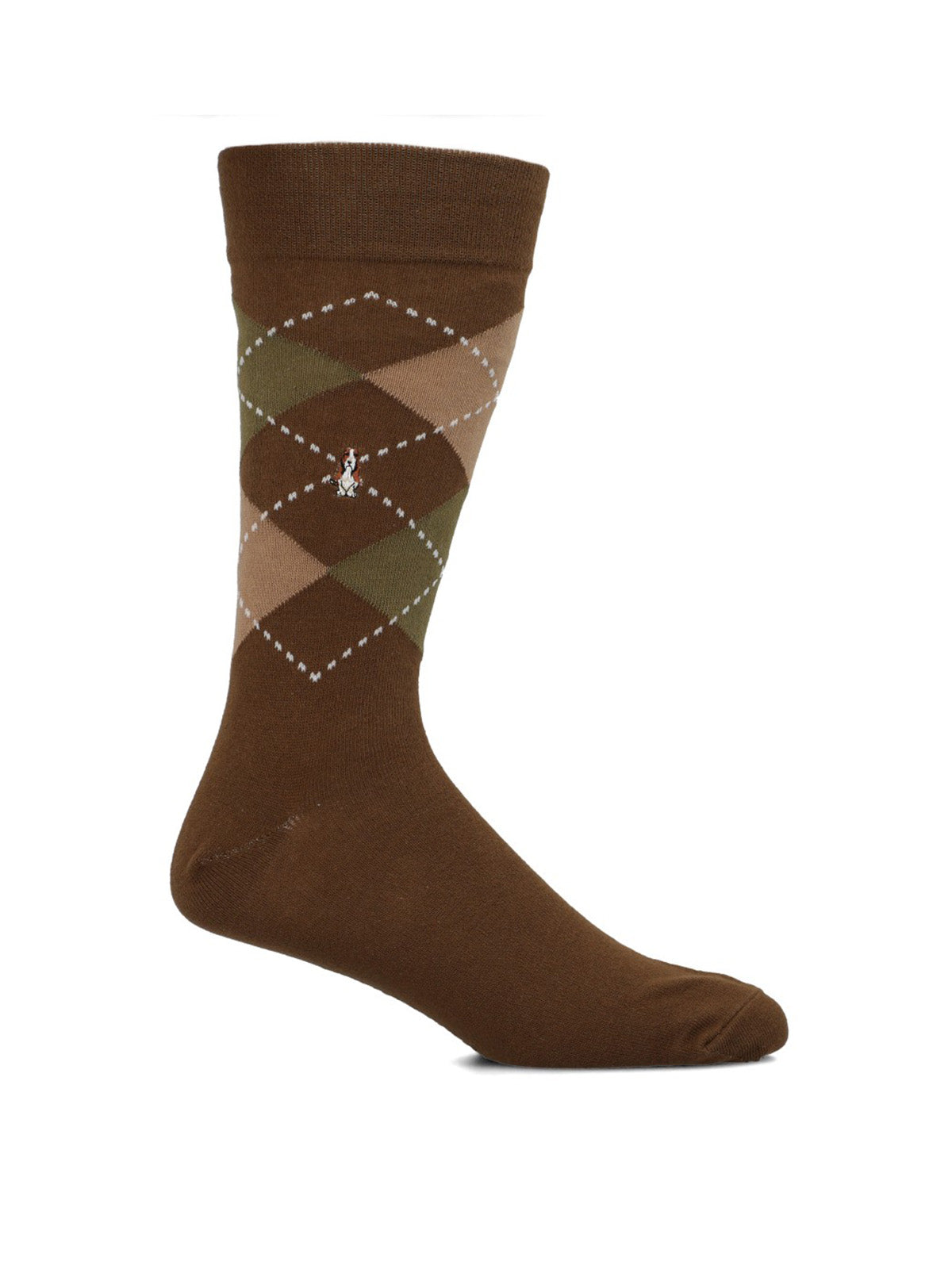 Calcetin Algodón Hombre C Cuff Argyle Café Hush Puppies