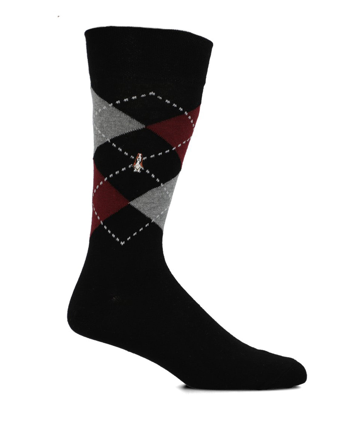 Calcetin Algodón Hombre Cuff Argyle Negro Hush Puppies
