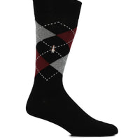 Calcetin Algodón Hombre Cuff Argyle Negro Hush Puppies