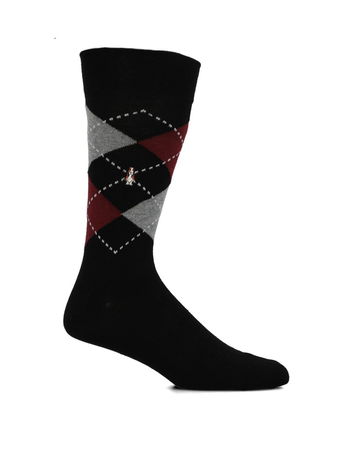 Calcetin Algodón Hombre Cuff Argyle Negro Hush Puppies
