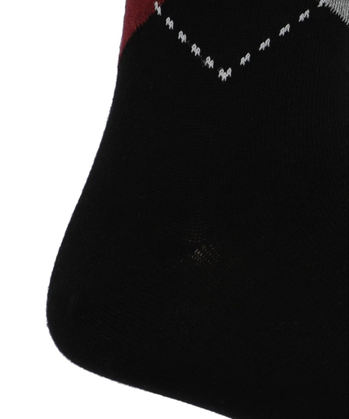 Calcetin Algodón Hombre Cuff Argyle Negro Hush Puppies