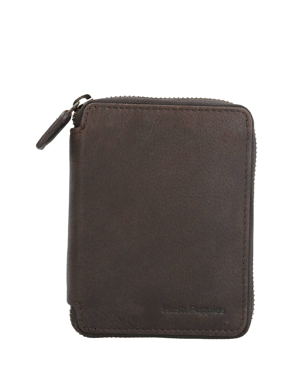 Billetera Cuero Mujer Th Mackay Zip Café Hush Puppies