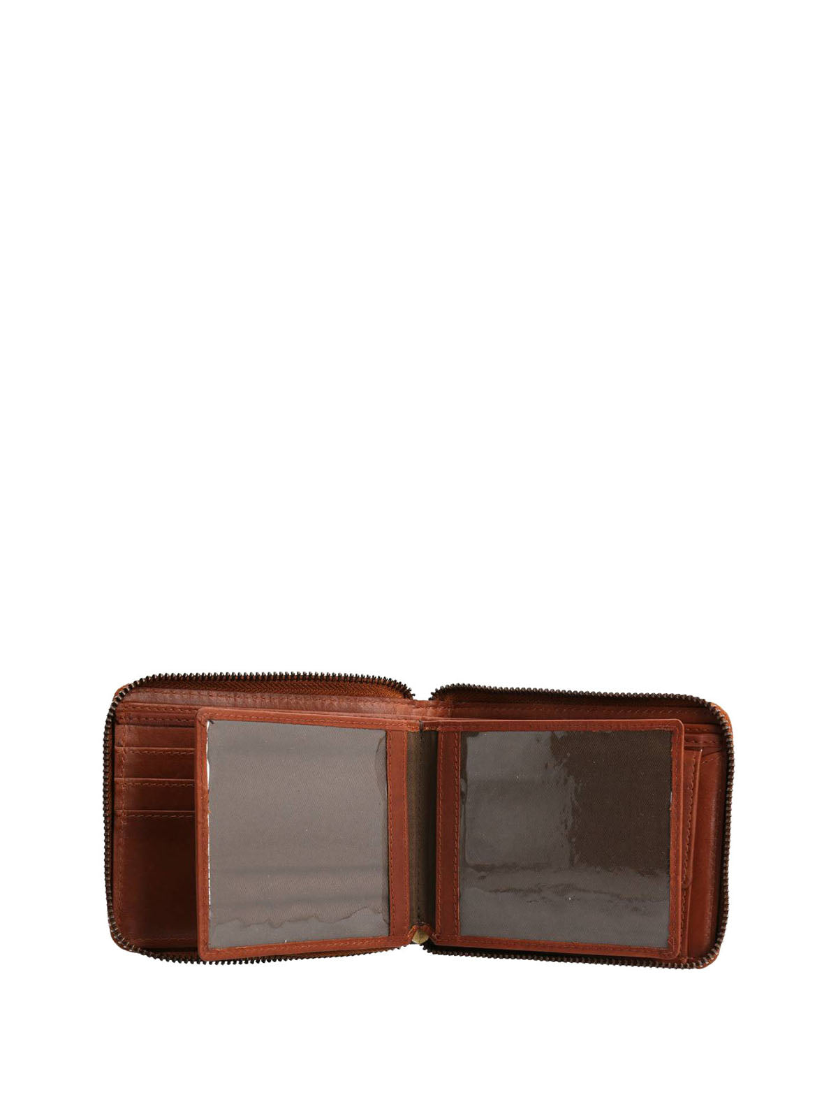 Billetera Cuero Mujer Th Mackay Zip Café Hush Puppies