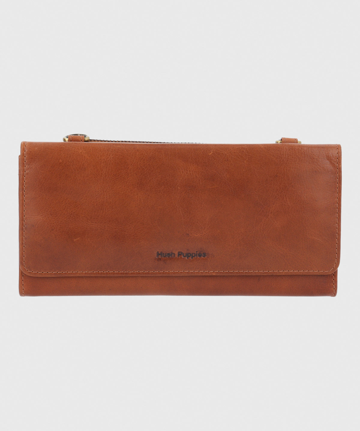 Billetera Cuero Mujer Om Farrow Strap Café Hush Puppies