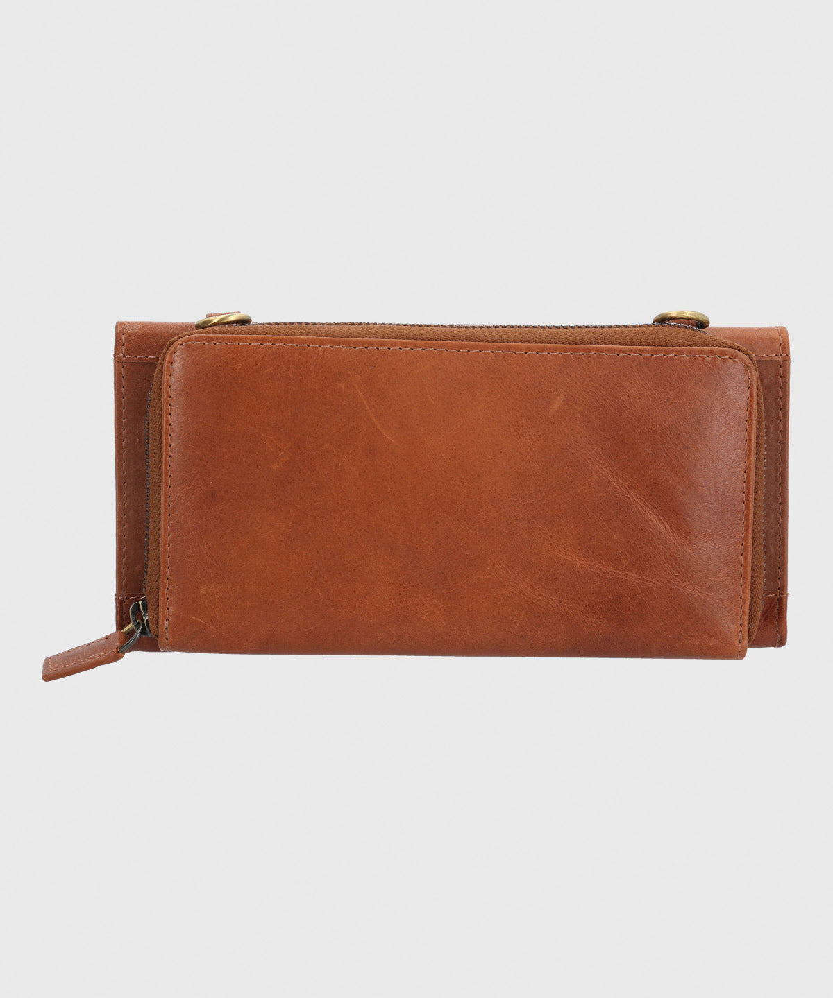 Billetera Cuero Mujer Om Farrow Strap Café Hush Puppies