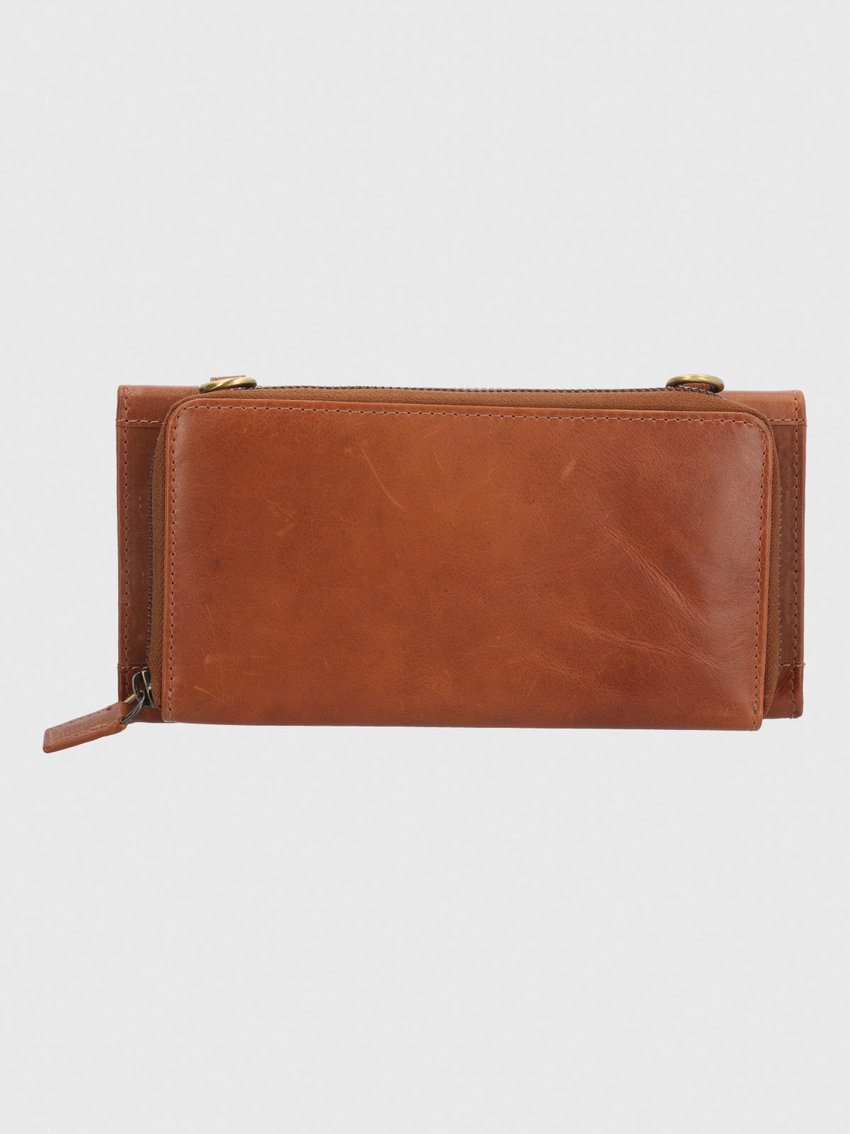Billetera Cuero Mujer Om Farrow Strap Café Hush Puppies