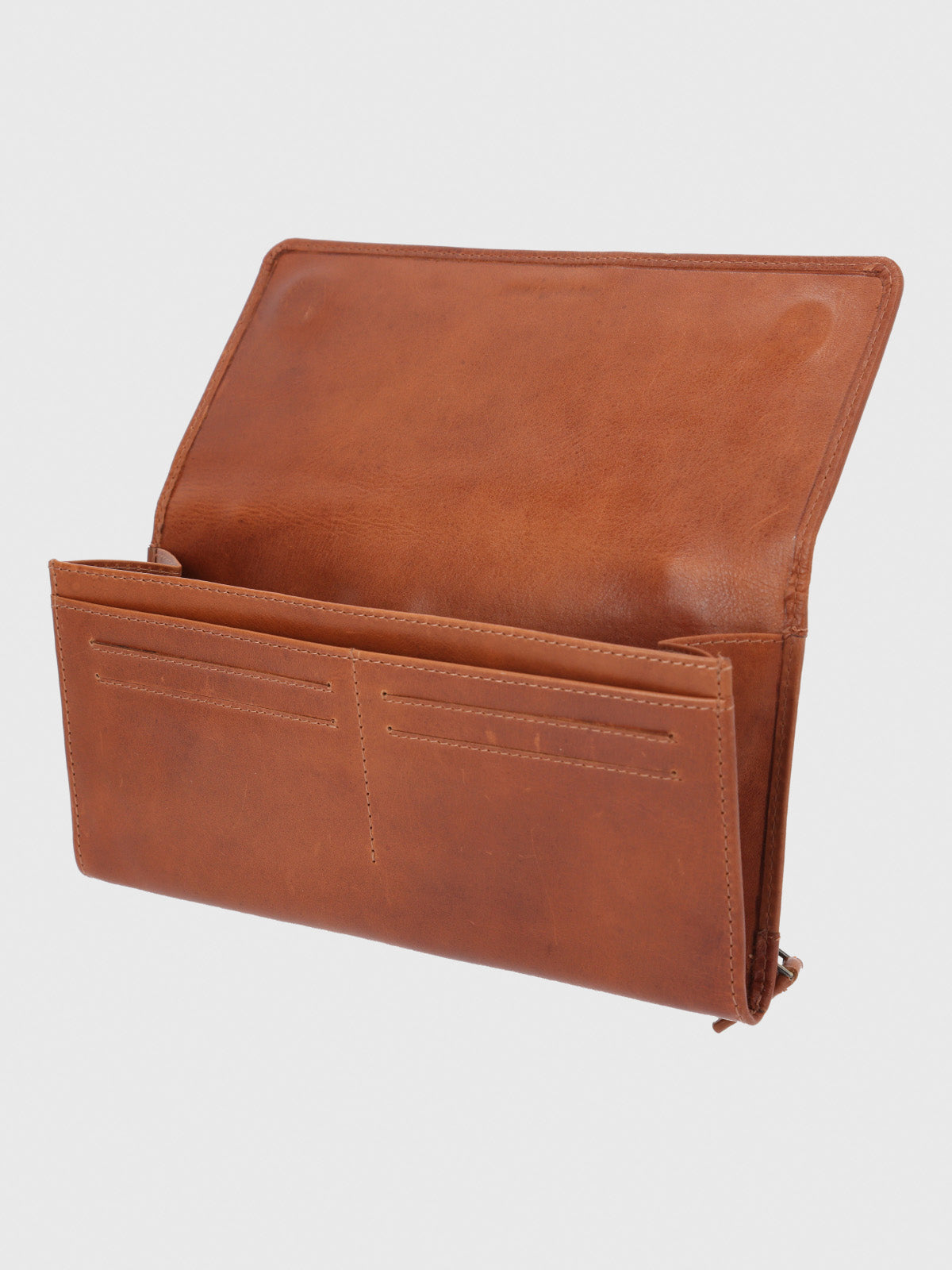 Billetera Cuero Mujer Om Farrow Strap Café Hush Puppies