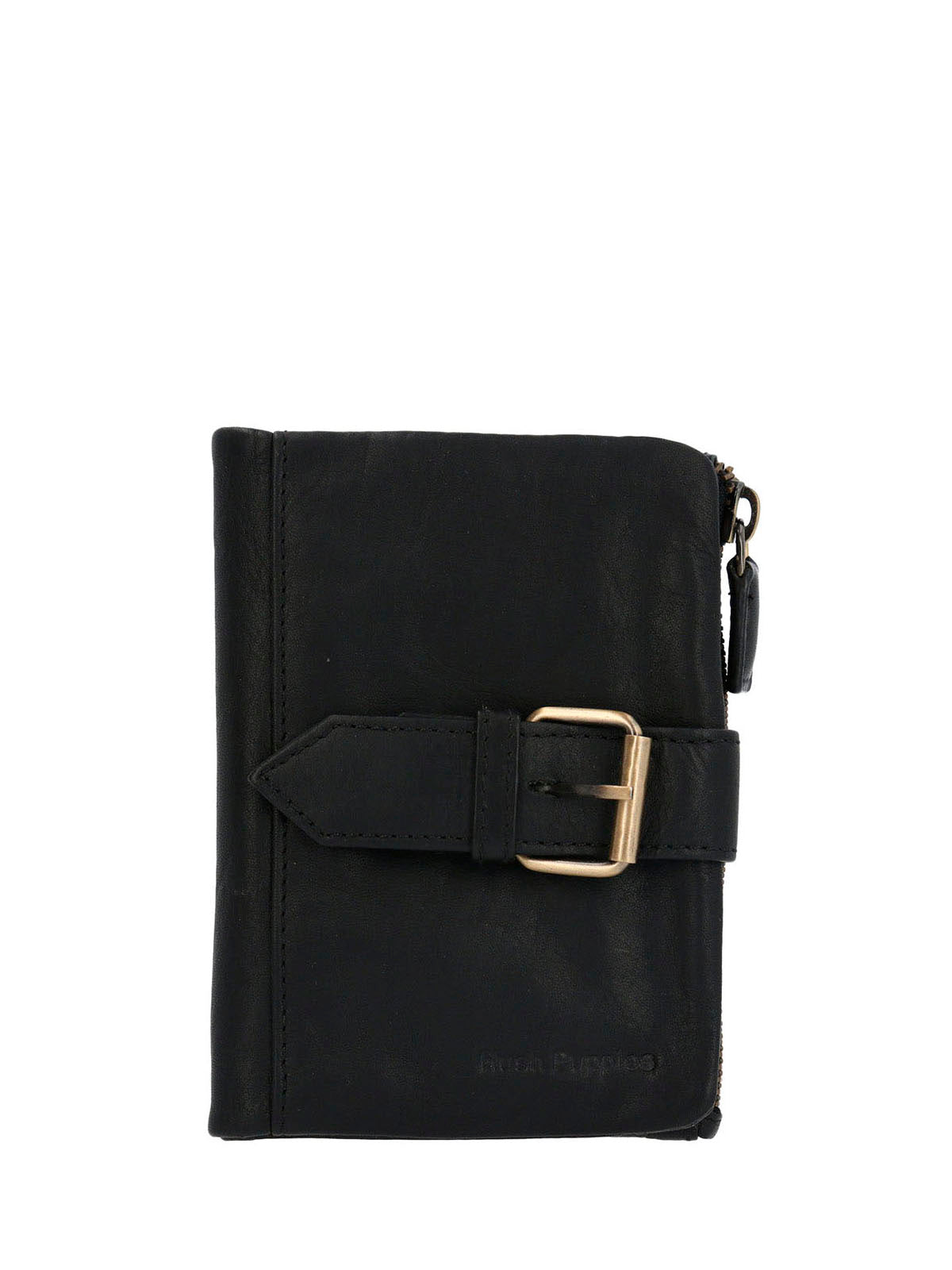 Billetera Cuero Mujer Ty Finney Buckle Negro Hush Puppies