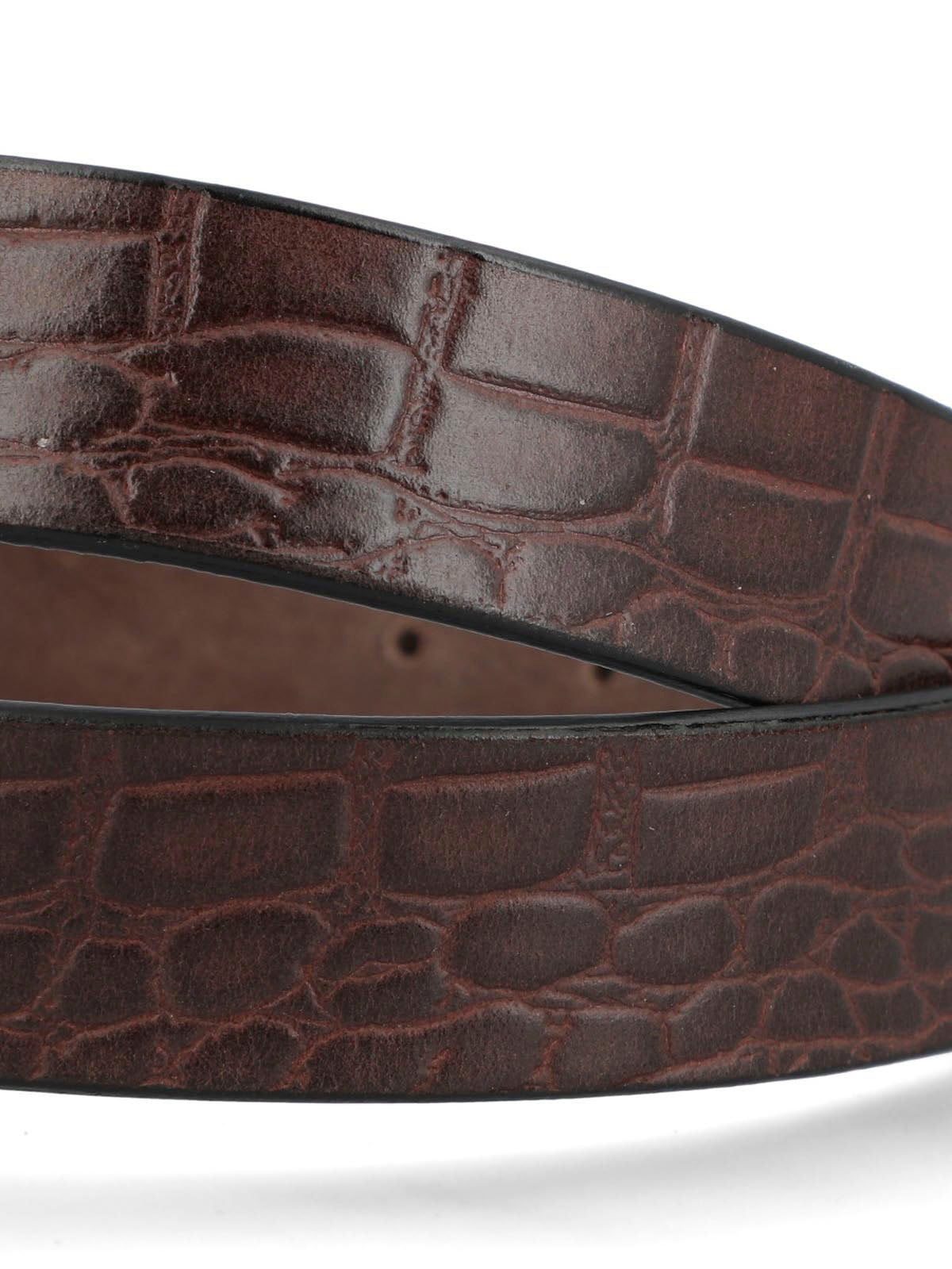 Cinturon Cuero Mujer Hpw Croco Café Hush Puppies