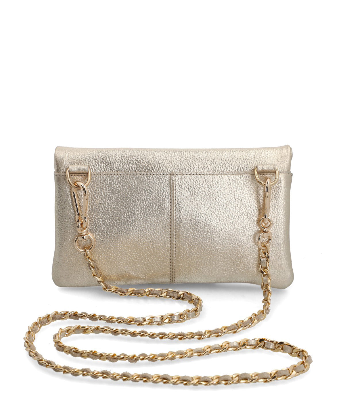 Cartera Cuero Mujer Funny Cross Metalizado