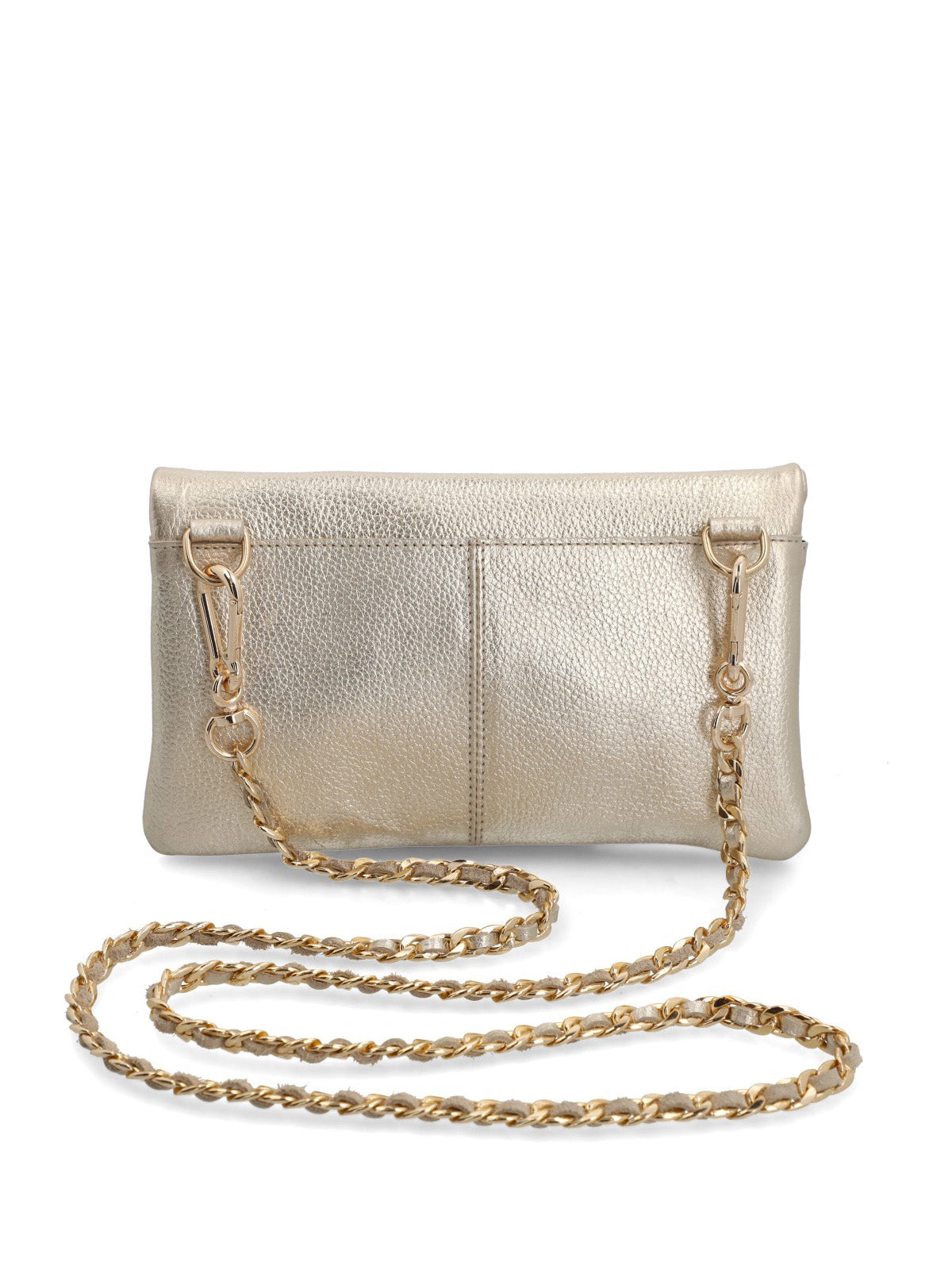 Cartera Cuero Mujer Funny Cross Metalizado