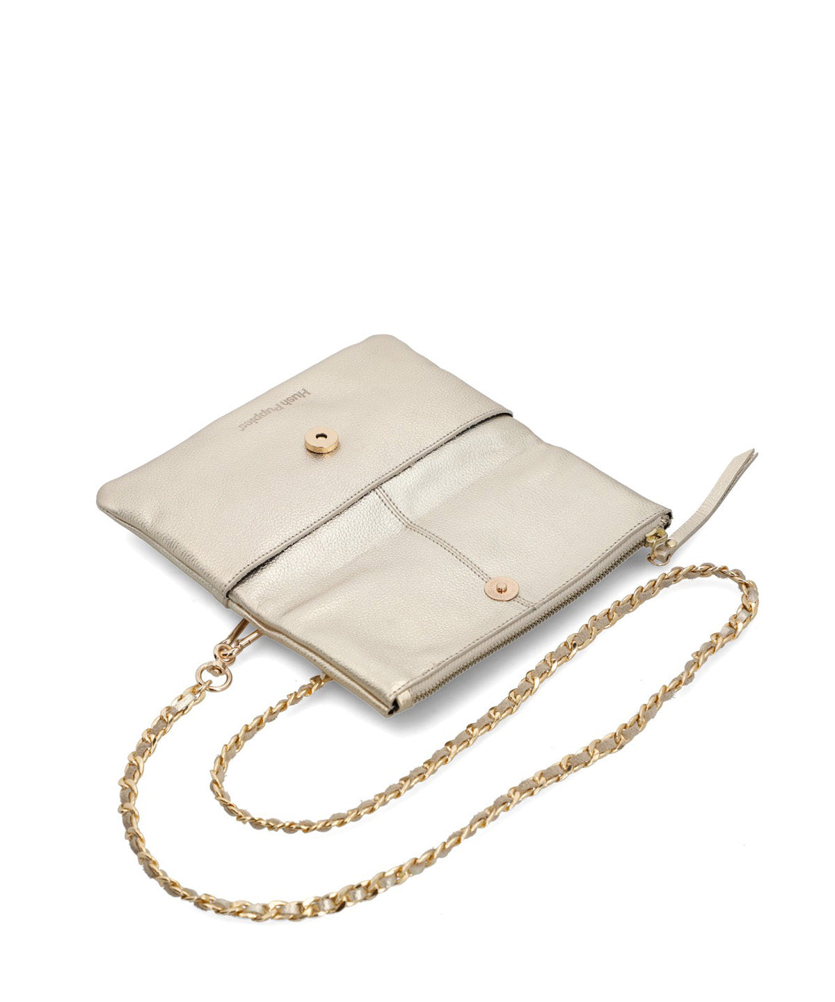 Cartera Cuero Mujer Funny Cross Metalizado