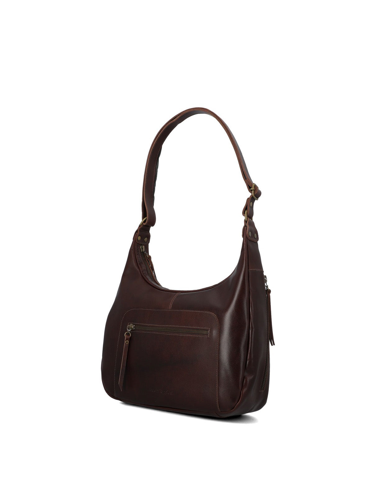 Cartera Cuero Mujer Fatma Hobo Café